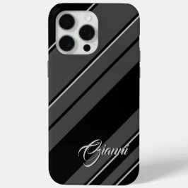 Gianni – 名前テンプレート – 黒と灰色 iPhone 15 pro maxケース
