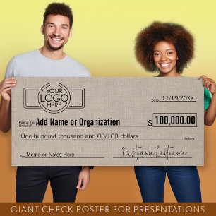 Giant 空白の Check for Sweepstages、Awards、Charity ポスター