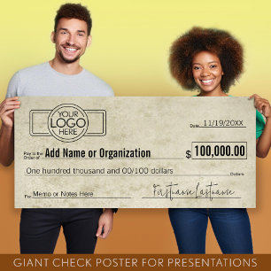 Giant 空白の Check for Sweepstages、Awards、Charity ポスター