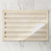 Giant 12"x18"大プリントピアノアンティーク原稿 ペーパーパッド (折り畳み)