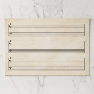 Giant 12"x18"大プリントピアノアンティーク原稿 ペーパーパッド