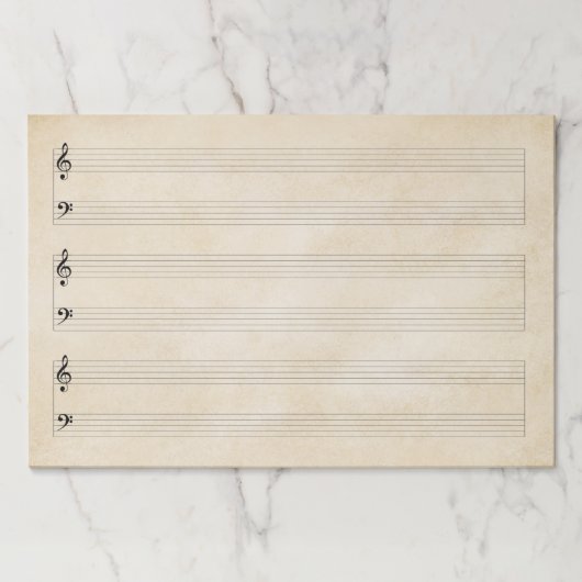 Giant 12"x18"大プリントピアノアンティーク原稿 ペーパーパッド (正面)