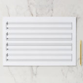 Giant 12" x 18"ピアノグランドスタッフミュージック原稿 ペーパーパッド (インサイチュ)