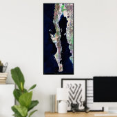 Giant 41"x96" Baja California衛星ポスター ポスター (ホームオフィス)