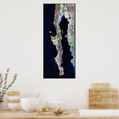 Giant 41"x96" Baja California衛星ポスター ポスター (キッチン)