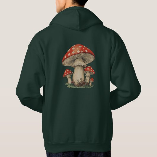 Giant Amanita Mushroom Art | Retro Graphic Print パーカ (裏面)