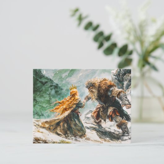 Giant Bodo Confronts Princess Rosstrappe Watercolo ポストカード (スタンド正面)