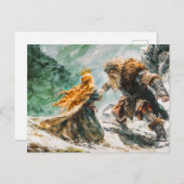 Giant Bodo Confronts Princess Rosstrappe Watercolo ポストカード (正面/裏面)