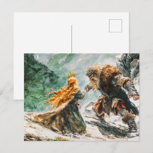 Giant Bodo Confronts Princess Rosstrappe Watercolo ポストカード (正面/裏面)