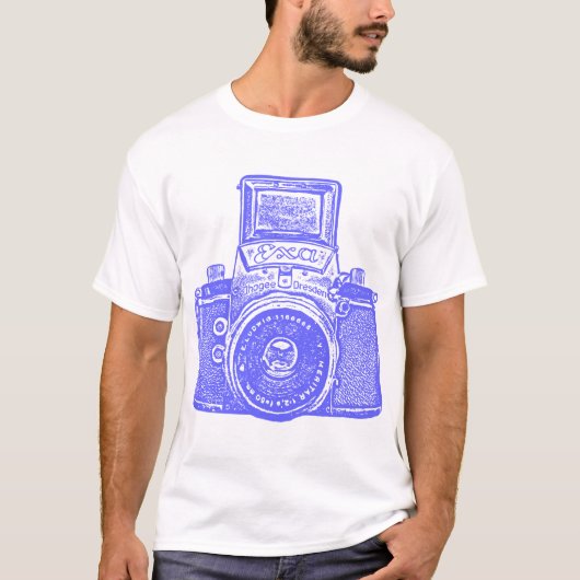 Giant East German Camera - Electric Blue Tシャツ (正面)