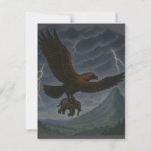 Giant Golden Eagle Carrying Elephant Fantasy Art