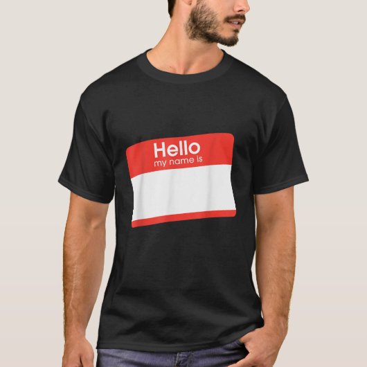 Giant Hello My Name Is T shirt insert your own nam Tシャツ (正面)