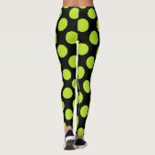 Giant Lime Green Polkadots on Black Leggings レギンス (裏面)