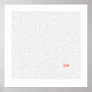 Giant Marvelをテーマにしたワードサーチ ポスター