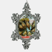 Giant Mussels築地魚市場，東京 スノーフレークピューターオーナメント (左)