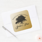 Giant Oak on金ゴールドシール スクエアシール (封筒)