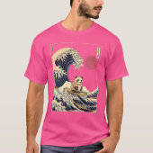 Giant Panda Kanagawa Japanese Surfing Wave funny Tシャツ (正面)