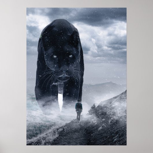 Giant Panther vs Man, Success やる気を起こさせる Mindset ポスター (正面)