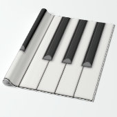 Giant Piano Keyboard on a 転が of 紙（黒） ラッピングペーパー (アンロールド)