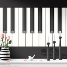 Giant Piano Keyboard on a 転が of 紙（黒）
