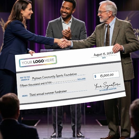 Giant Promotional Check with Business Logo | ポスター