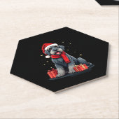 Giant Schnauzer Dog Christmas Parties Holiday Sant ペーパーコースター (アングル)