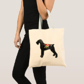Giant Schnauzer Dog NC Boho Floral Silhouette トートバッグ (正面(商品))