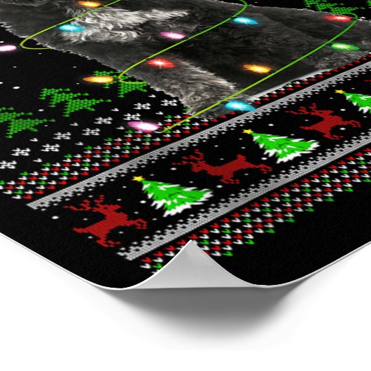 Giant Schnauzer Dog Ugly Christmas Sweaters Holida ポスター (角)