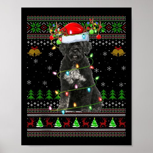 Giant Schnauzer Dog Ugly Christmas Sweaters Holida ポスター (正面)