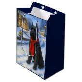 Giant Schnauzer Holiday  ミディアムペーパーバッグ (正面アングル)