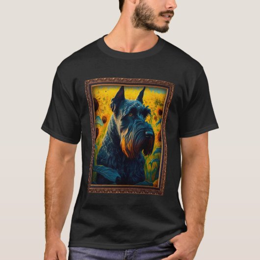 Giant Schnauzer Painting Sunflower Flower Mom Wome Tシャツ (正面)