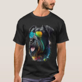 Giant schnauzer walking dog fans party sunglasses tシャツ (正面)