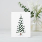 Giant Snowy Tree Cute Christmas Holiday Card Art シーズンカード (スタンド正面)