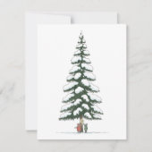 Giant Snowy Tree Cute Christmas Holiday Card Art シーズンカード (正面)