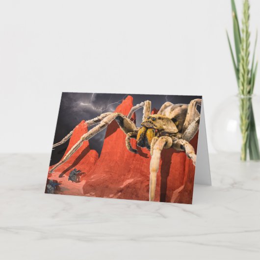 Giant Spider in Mountains Halloween Card サンキューカード (正面)