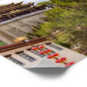 Giant tibetan prayer wheel in Shangri-la - Yunnan ポスター (角)