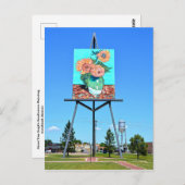 Giant Vanゴッホのヒマワリのアートワーク， Goodland, KS ポストカード (正面/裏面)