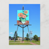 Giant Vanゴッホのヒマワリのアートワーク， Goodland, KS ポストカード (正面)