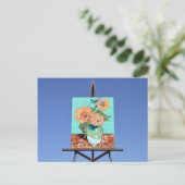 Giant Vanゴッホのヒマワリのアートワーク, Goodland, KS ポストカード (スタンド正面)