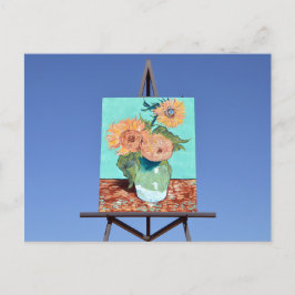 Giant Vanゴッホのヒマワリのアートワーク， Goodland, KS ポストカード