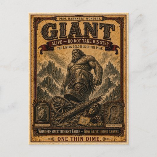 Giant, Vintage Circus Monster ポストカード (正面)