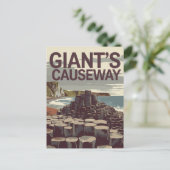 Giant's Causeway Ireland Illustration Travel Art ポストカード (スタンド正面)