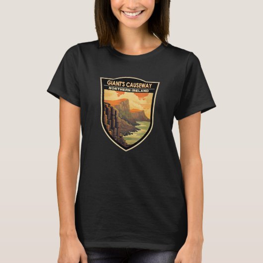 Giants Causeway Northern Ireland Landmark Badge Vi Tシャツ (正面)