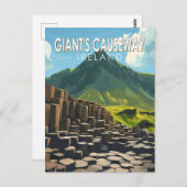 Giant's Causeway Travel Art Vintage ポストカード (正面/裏面)