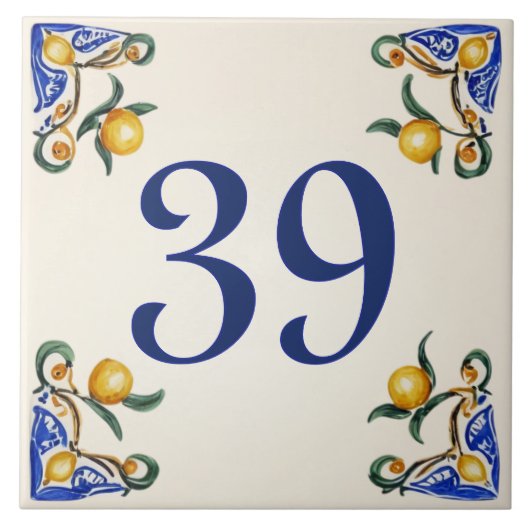 Giardino dei Limoni – House Number Ceramic Tile タイル (正面)
