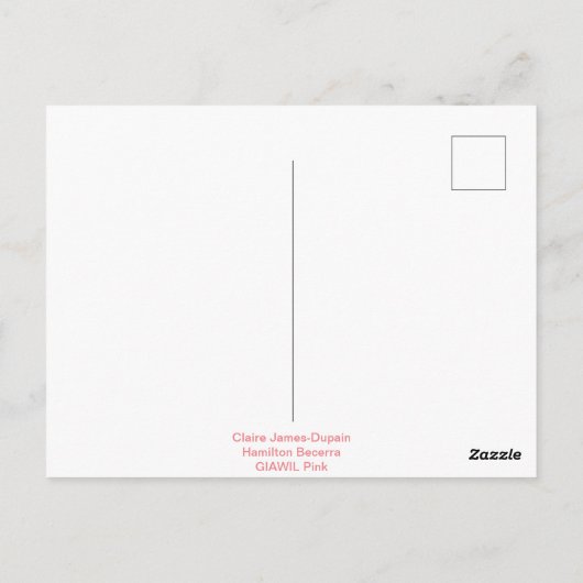 GIAWILピンク ポストカード (裏面)