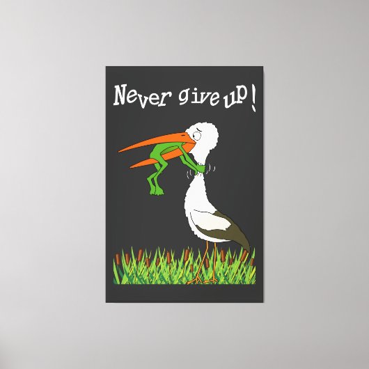 Gib niemals auf ! T-Shirt Acryl Wandkunst Galeriel キャンバスプリント (正面)