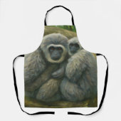 Gibbon Companions – Emotional Wildlife Portrait エプロン (正面)