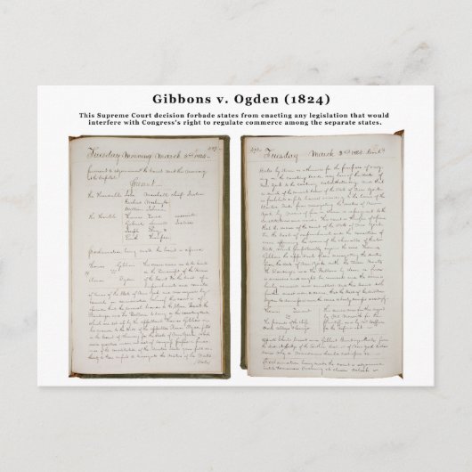 Gibbons v. Ogden, 22 US 1 (1824) ポストカード (正面)