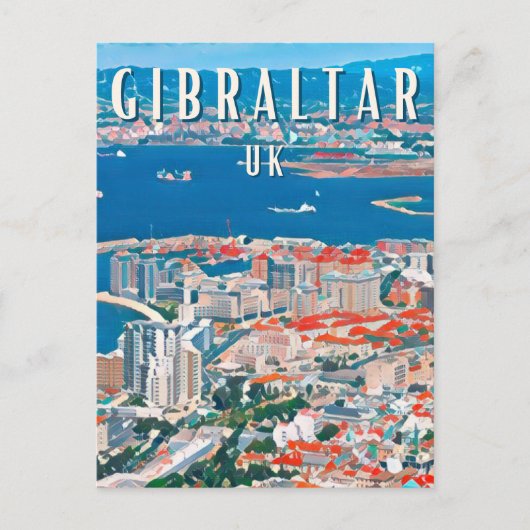 Gibraltar, ville des rochers et des falaises ポストカード (正面)